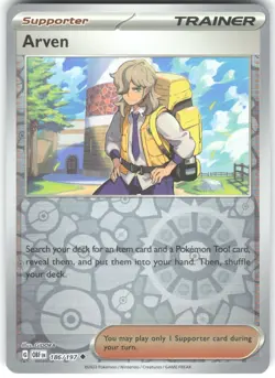 Arven 186/197 Obsidian Flames Reverse Holo Pokemon Card LP - Image 1