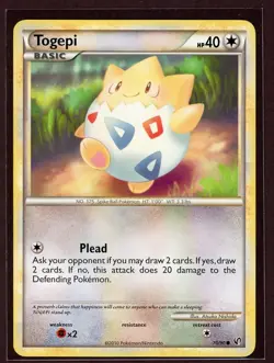 Togepi Non-Holo 2010 Pokemon Card 70/90 Undaunted Set LP - Image 1