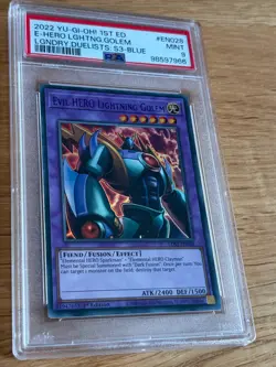 YuGiOh EVIL HERO LIGHTNING GOLEM #LDS3-EN028 PSA 9 1st ED-2022 ULTRA RARE - Image 1