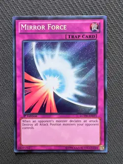 Yugioh Mirror Force 1st Edition Secret Rare LCYW-EN091 NM - Image 1