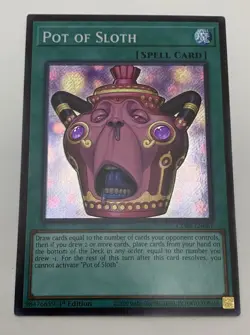 YuGiOh! Pot of Sloth SECRET RARE CORI-EN061 Chaos Origins - 1st Edition NM - Image 1