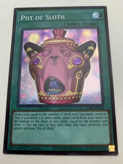 YuGiOh! Pot of Sloth SECRET RARE CORI-EN061 Chaos Origins - 1st Edition NM - Image 2