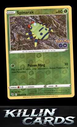 Reverse Holofoil Spinarak 006/078 Pokemon Common Pokemon GO Card NM - Image 1