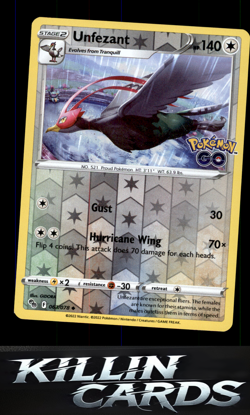 Reverse Holofoil Unfezant 063/078 Pokemon Uncommon Pokemon GO Card NM - Image 1