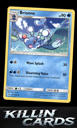 Brionne 40/149 Pokemon Uncommon SM Base Set Card LP - Image 1