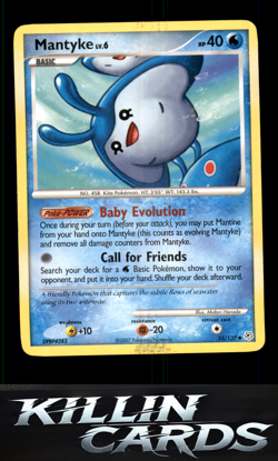 Mantyke 55/130 Pokemon Uncommon Diamond and Pearl Card LP - Image 1