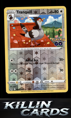 Reverse Holofoil Tranquill 062/078 Pokemon Common Pokemon GO Card NM - Image 1
