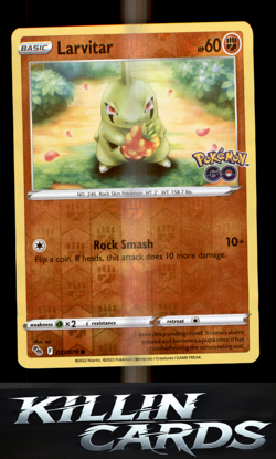 Reverse Holofoil Larvitar 037/078 Pokemon Common Pokemon GO Card NM - Image 1