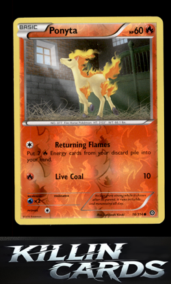Reverse Holofoil Ponyta 16/114 Pokemon Common XY - Steam Siege Card NM - Image 1