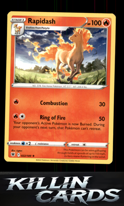 Rapidash 022/189 Pokemon Rare SWSH10: Astral Radiance Card LP - Image 1