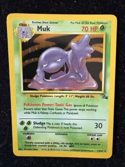 Pokemon Card WOTC 1999 TCG Muk 13/62 Original Fossil Holo Rare Set - Image 1