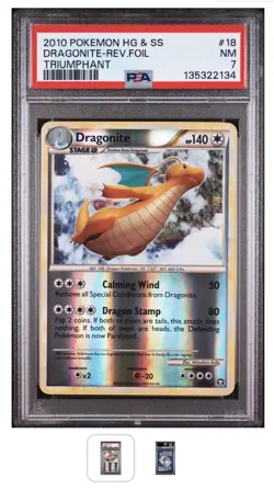 2010 POKEMON HEARTGOLD & SOULSILVER TRIUMPHANT #18 DRAGONITE-REV.FOIL TRIUMPHANT - Image 1