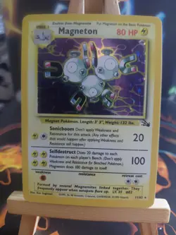 Pokemon TCG Magneton Fossil Holo Card 11/62 Unlimited Holo Rare - Image 1