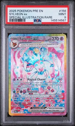 2025 POKEMON PRE EN-PRISMATIC EVOLUTIONS #156 SYLVEON EX PSA 9 - Image 1