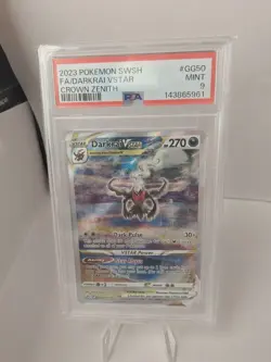 2023 POKEMON SWORD & SHIELD CROWN ZENITH #GG50 FULL ART/DARKRAI VSTAR PSA 9 - Image 1