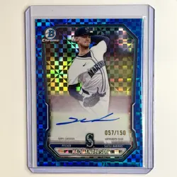 2026 Bowman Chrome KADE ANDERSON #CPA-KAN BLUE X-FRACTOR AUTO /150 Mariners - Image 1