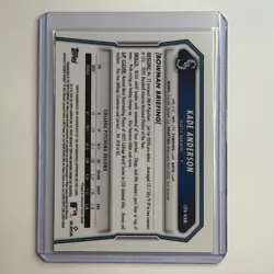 2026 Bowman Chrome KADE ANDERSON #CPA-KAN BLUE X-FRACTOR AUTO /150 Mariners - Image 4