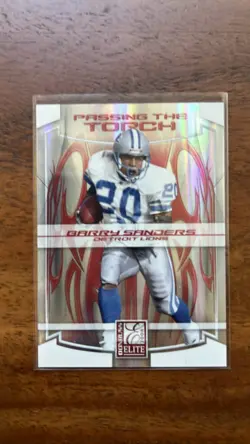 2008 Donruss Elite Barry Sanders Adrian Peterson Passing The Torch HOF Rare /800 - Image 1