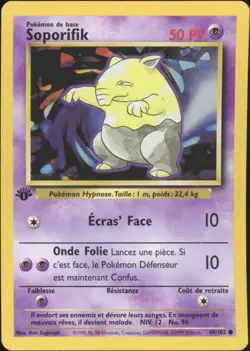 1999 Pokemon FRENCH 1st Edition Base Set Soporifik-Drowzee 49/102 NM - Image 1