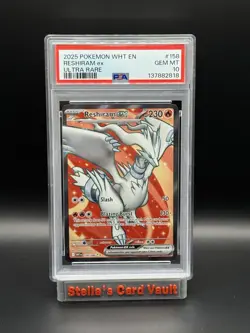 Reshiram Ex 158/086 - Full Art Rare White Flare Pokemon Card - PSA 10 - Image 1