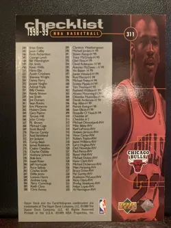 Michael Jordan 1988-89 Upper Deck Checklist Card Bulls #311 Basketball NBA - Image 2