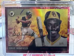 2025 Topps Chrome Platinum Dave Winfield #484 Red Toile Refractor 3/5 Padres - Image 1