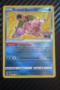 Radiant Blastoise 018/078 Pokemon GO Holo - Image 1