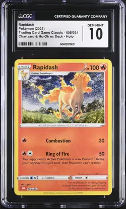Rapidash 005/034 Pokemon TCG Charizard & Ho-Oh ex Deck Holo CGC Gem Mint 10 - Image 1