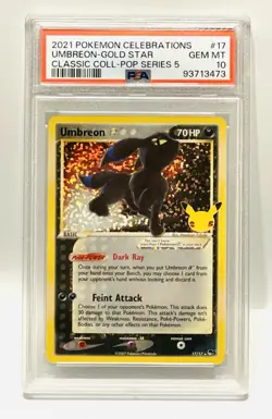 Umbreon - Gold Star *PSA 10* 2021 Pokemon Celebrations Classic Pop Series 5 #17 - Image 2