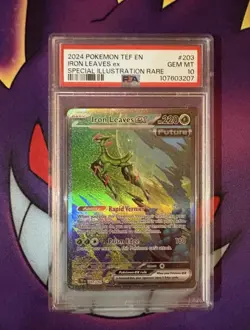 2024 Pokemon TCG SV05 Temporal Forces Iron Leaves ex 203/162 Holo SIR PSA 10 - Image 2