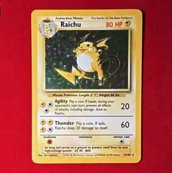 Raichu 14/102 Base Set Unlimited 80 HP Holo Holo Rare ENG 1999 Stage 1 WOTC - Image 1
