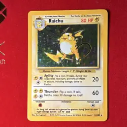Raichu 14/102 Base Set Unlimited 80 HP Holo Holo Rare ENG 1999 Stage 1 WOTC - Image 2