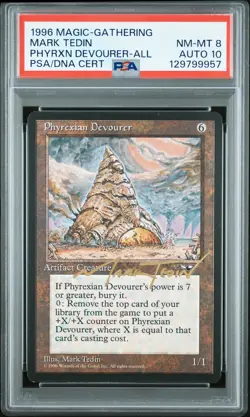 1996 MTG ALLIANCES PHYREXIAN DEVOURER PSA 8 AUTO 10 - Image 1