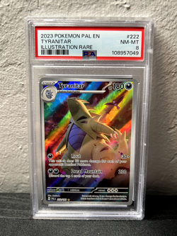 Pokemon 2023 Paldea Evolved Tyranitar 222/193 Illustration Rare PSA 8 - Image 1
