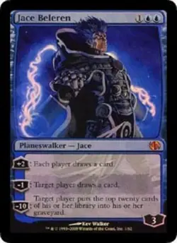 MTG Jace Beleren - Foil, Duel Decks: Jace vs Chandra, Damaged, English - Image 1