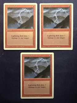 Lightning Bolt - 1994 Magic the Gathering MTG Revised LOT of 3 - Free Shipping! - Image 1