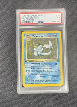 Pokemon Vaporeon 12/64 Jungle 1st Edition Holo - PSA 5 - FRESH SLAB - Image 1