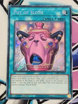 YUGIOH CORI-EN061 Pot of Sloth Secret Rare 1ST EDITION - Image 1