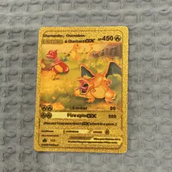 Pokemon TCG Charizard GX Gold Metal Full Art Foil Card 2020 450 HP Firespin GX … - Image 1