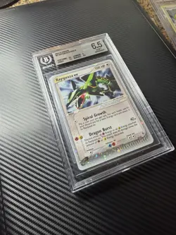 2003 POKEMON EX DRAGON #97 RAYQUAZA EX HOLO BGS 6.5 TOP LEFT SWIRL 🌀🌀 - Image 2