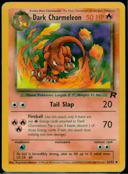 2000 Pokemon TCG Dark Charmeleon Team Rocket 32/82 Unlimited HP WOTC Vintage Car - Image 1