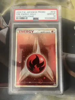 2009 Japanese Pokemon Gym Challenge Holo Fire Energy 012/L-P PSA 10 - Image 1