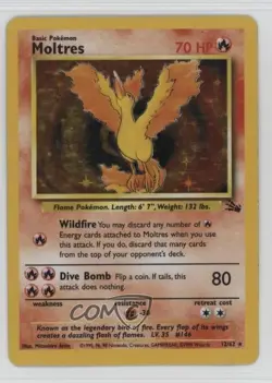 Moltres Holo Pokemon Fossil #12 1999 - Image 1