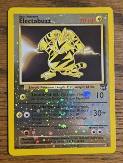 Pokemon Reverse Holo Best Promo Electabuzz #1 (Never Played) Swirl **read** - Image 1