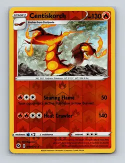 Centiskorch 010 2020 Pokemon Champion's Path Reverse Holo Rare Card NM+ - Image 1