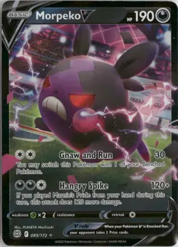 Morpeko V 095/172 Holo V Rare Brilliant Stars Pokemon Near Mint - Image 1
