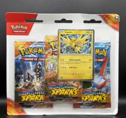 POKEMON SCARLET & VIOLET SURGING SPARKS SEALED BLISTER 3-PACK ZAPDOS - Image 1