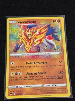 ZAMAZENTA 102/185 Amazing Rare Vivid Voltage Pokemon Holo Near Mint - Image 1