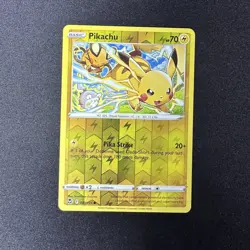Pikachu 049/195 LP/NM Reverse Holo Silver Tempest Pokemon Card mouse foil 49/195 - Image 1