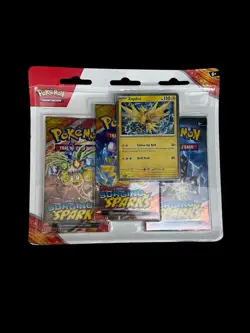 Pokemon Scarlet & Violet: Surging Sparks 3-Pack Booster Blister - Zapdos New - Image 1